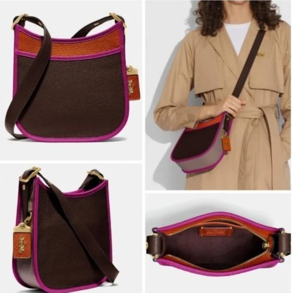 Coach Handbags - 😍 Coach Brand Emery 21 Glovetanned Pebble Leather Mini Crossbody Bag, Hibiscus